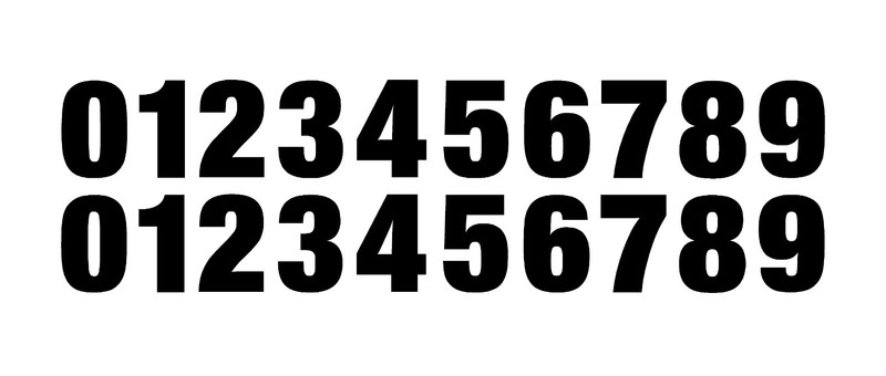0-9 Numbers Black Sticker Vinyl Decals CHOOSE .5″ – 12″ Set Of 20 (V1146)