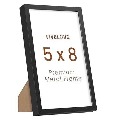 5×8 Metal Picture Frame Aluminum Picture Frames with Tempered 5×8-1P Black