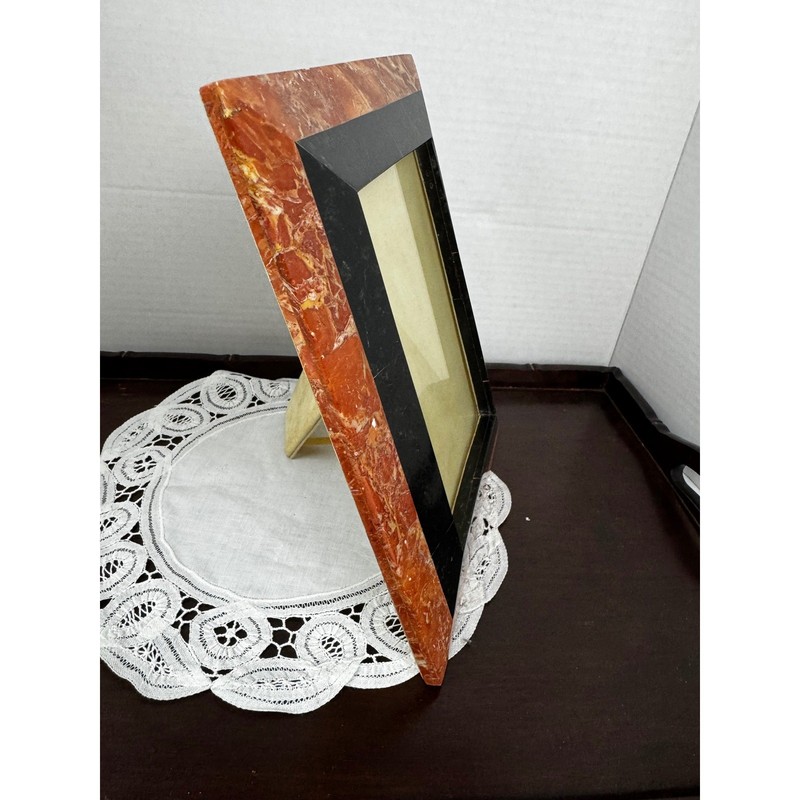 Vintage Marble Stone Pink Red and Black Picture Frame 5x7 Tabletop Decor Classic gallery