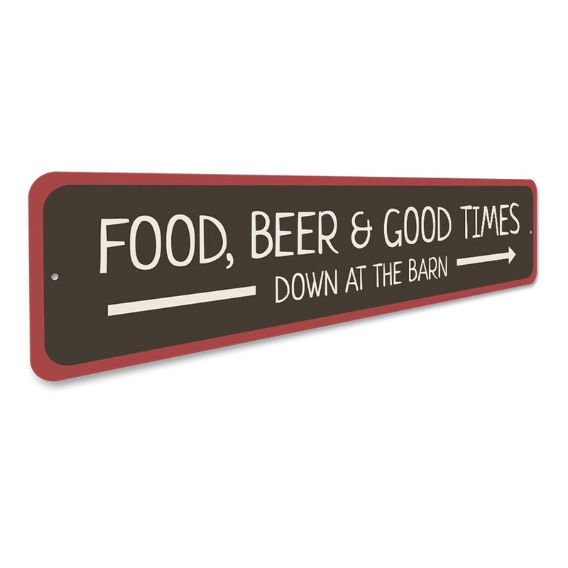 Food Sign, Good Times Sign, Beer Lover Aluminum Metal Decor Sign gallery