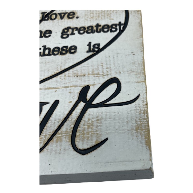 Home Décor Small Sign Faith Hope Love Distressed Farmhouse Shabby Chic White gallery