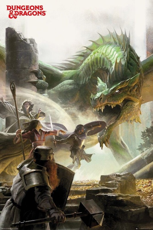 Poster Studio B – Dungeons & Dragons Adventure Battle 24×36″ NEW Wall Art P4889