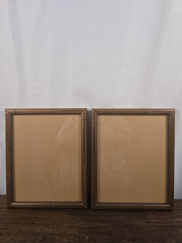 Set Of 2 VTG Ornate Gold Wood Picture Frames W/Glass Photo Size 11.5 X 10 “