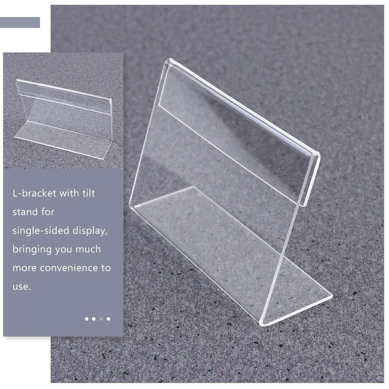 25Pcs Acrylic Table Sign Holders Transparent Wedding Place Card Stands gallery