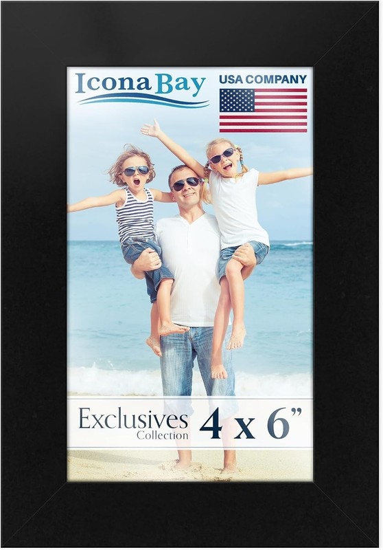 Modern Black 4×6 Wood Composite Photo Frame for Home Decor