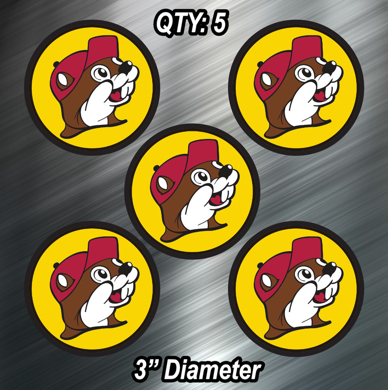 (5) FIVE Bucees Buc-ees Vinyl Decal Sticker For Car Laptop Skateboard BRAND NEW