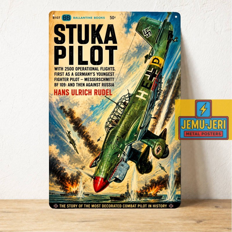 Junkers Ju 87 Stuka Dive Bomber WW2 Aircraft Metal Poster Tin Sign 20x30cm