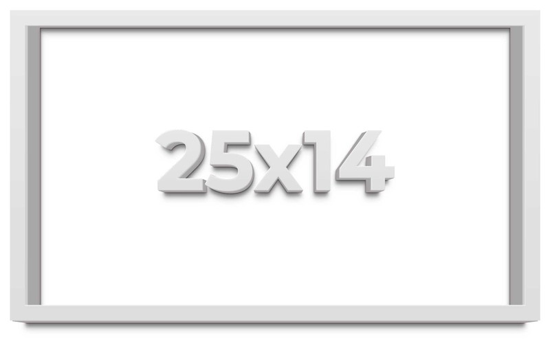 25×14 Shadow Box Frame White | 1 Inches Deep Real Wood Contemporary Shadowbox Di