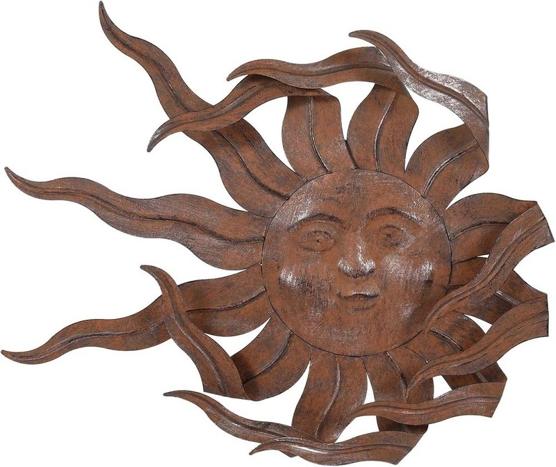 Metal Sun Wall Art Decor 21″ W Large Sunface Outdoor Decor