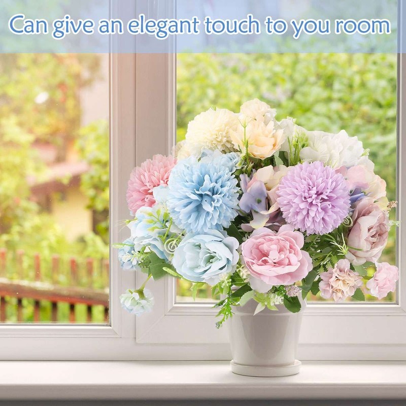 1/2pc 7 Heads Artificial Hydrangea Flowers Silk Bouquet Wedding Party Home Decor gallery