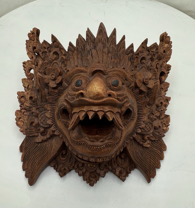 Balinese Rangda Mask Wall Hanging Wood Carving