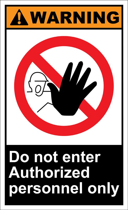 Do Not Enter Authorized Personnel Only Warning OSHA / ANSI LABEL DECAL STICKER