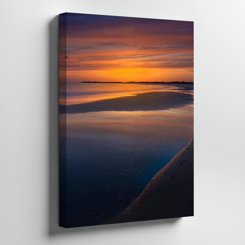 Ocean Beach Sunset Canvas Wall Art Coastal Landscape Print For Home Decor