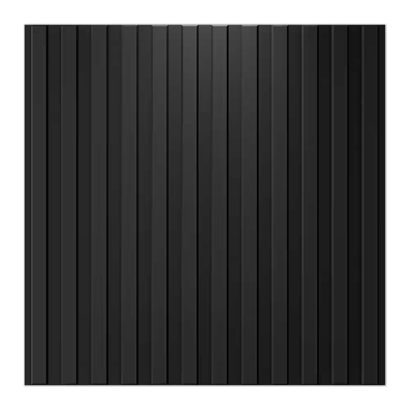 Slat Fluted Design 1/16 In. X 1-7/16 Ft. X 1-3/5 Ft. Black Square Edge Decorativ