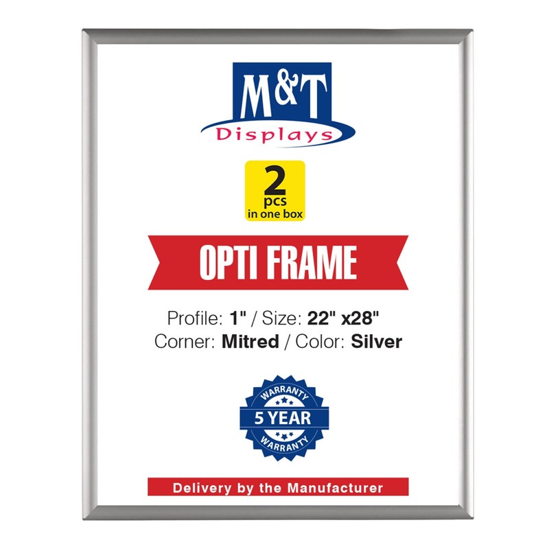 22 x 28 Poster Frame – Opti Snap Picture Frame Aluminum Silver