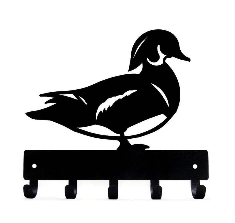Wood Duck 6 in. Small Wall Key Rack Holder Made in USA Storage with 5 hooks