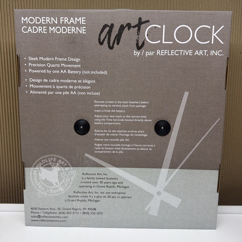 White Tail Deer Collage 15” Reflective Art Wall Clock Rustic Cabin Modern Frame gallery