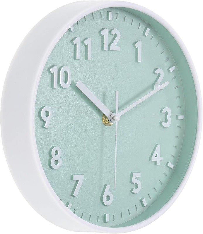 PATIKIL 8 Inch Wall Clock, 3D Number Quartz Battery Operated Silent Non-Ticking
