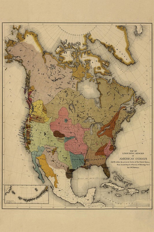Native American Tribes Map Print Wall Art Home Decor – POSTER 20×30