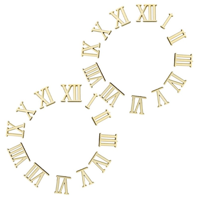 2 Sets Roman Numeral Clock Numbers Electroplated Hands Components for Making gallery