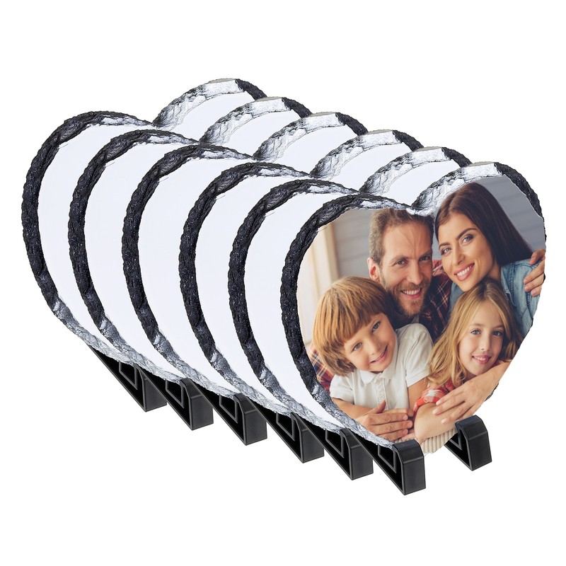 5.9 x 5.9 Inch Slate Photo Frames, 6 Set Sublimation Photo Blanks, Rectangle