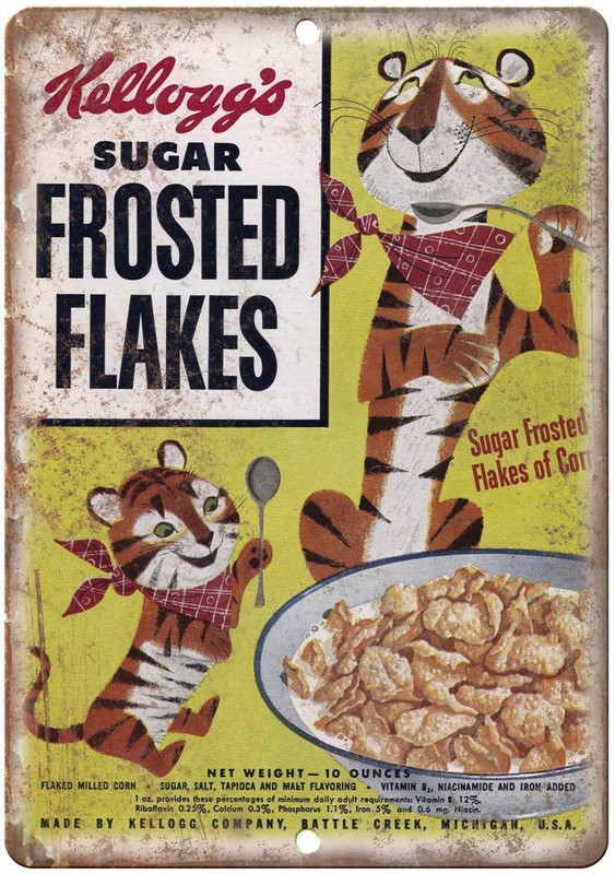 Frosted Flakes Sign Aluminum Sign 8×12 Funny Cereal Box Wall Art Decor
