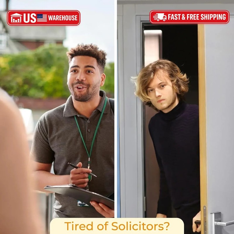 Woodamore Funny No Soliciting Sign For House Door - Small No Soliciting Sign For gallery