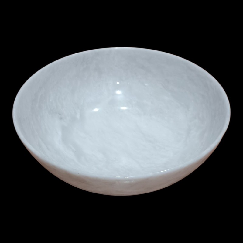 Handmade White Marble Bowl 9.5″ – Made in Pakistan