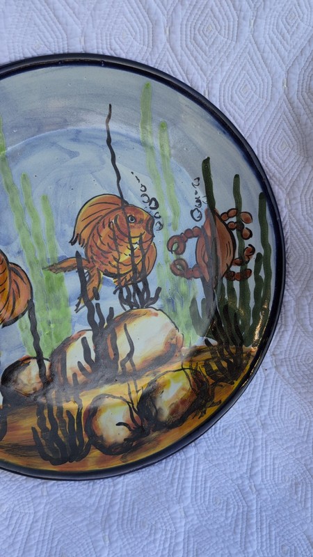 Decorative Talavera Pottery Castillo Fish and Seaweed Large Platter gallery
