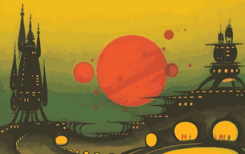 Soviet Moon Base Mid Century Retro Sci-Fi Space Art Print Archival to Frame gallery