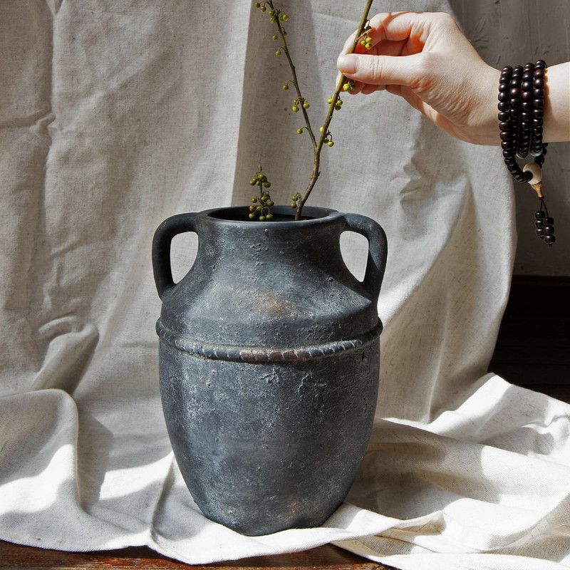 Ceramic Flower Vase Home Decor – Farmhouse Rustic Vases Pottery Barn Living R…
