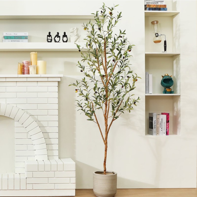 6 ft Artificial Olive Tree – Realistic Trunk, Lifelike Leaves, Maintenance Free