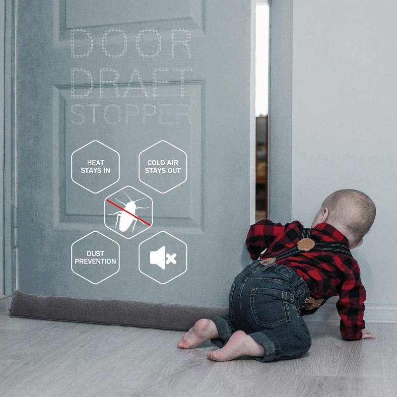 Tuffen Home Décor Doorstops Weighted Door Draft Stopper Bottom Blocker Hook Tape