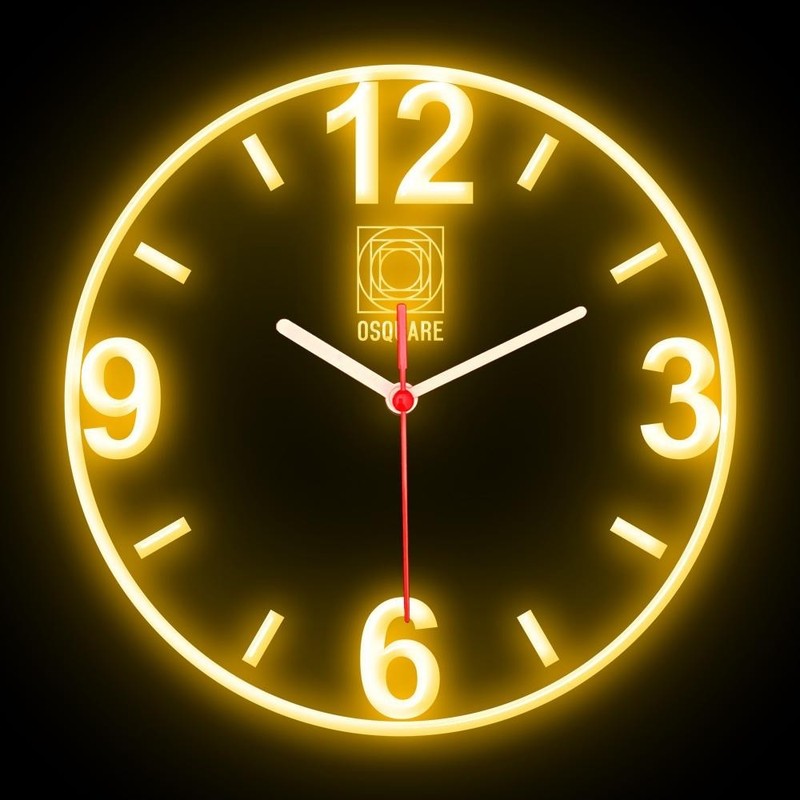 OSQUARE Minimalism North European Modern Interior Design Flexible Neon Clock 10" gallery