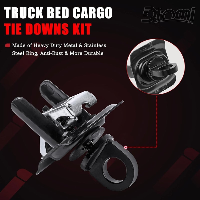 Truck Bed Tie Down Anchors Compatible with Chevy GMC Vehicle Silverado Sierra... gallery