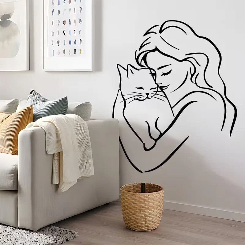 Stylish Wall Stickers for Lovers, Featuring The Silhouette of a Woman Holding a gallery
