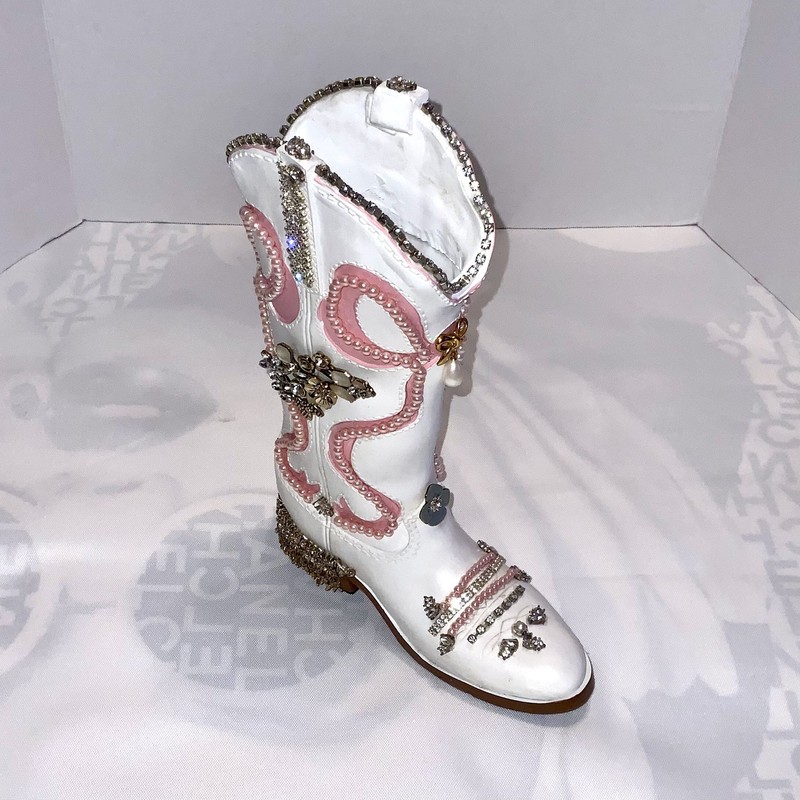 Jeweled Bedazzled Cowboy girl boot Original Artwork Sculpture decor Hand Crafted gallery