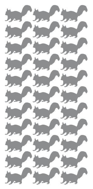 Squirrel Stickers Sticker Vinyl 1-1/4″ DC42-073 Dark Grey