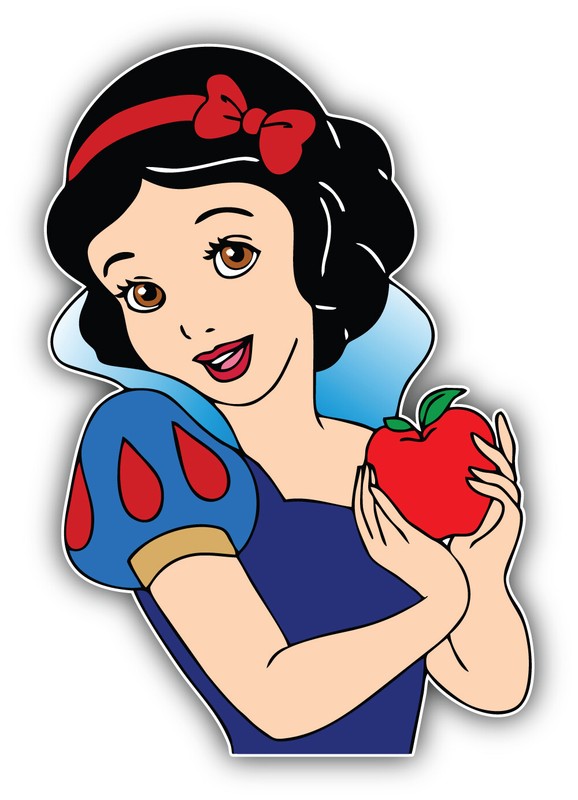 Snow White Cartoon Apple Sticker Bumper Decal – ”SIZES”