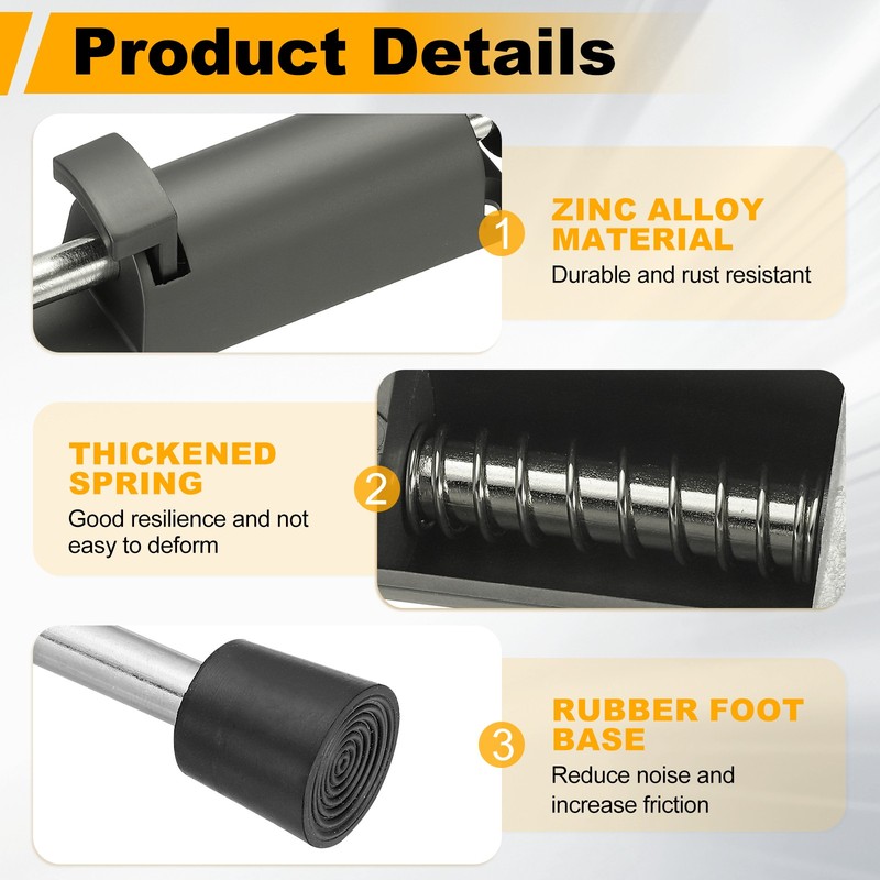 4Pcs Kickdown Door Stop Fit for Distance from the Ground 0-25mm, Gray gallery
