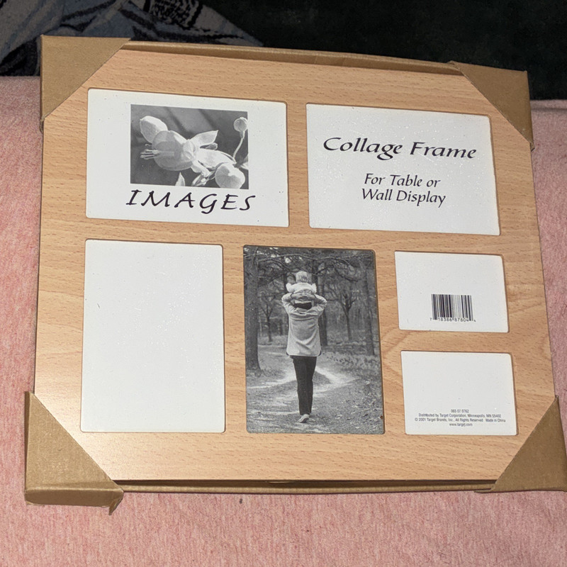 Brown Wood 12×12 Collage Picture Frame 5-Opening 4×6 Clear Glass Wall/Table