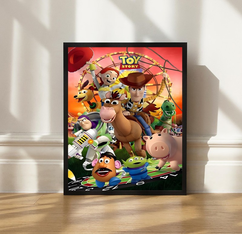 Toy Story Poster – Woody Buzz Lightyear Wall Art – 90s Animation Print gallery