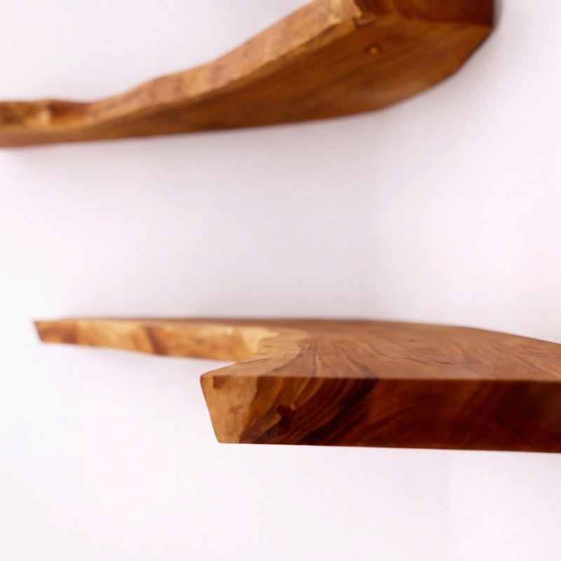 Live Edge Floating Shelves Solid Wood Corner Shelves Rustic Modern Natural Edge gallery