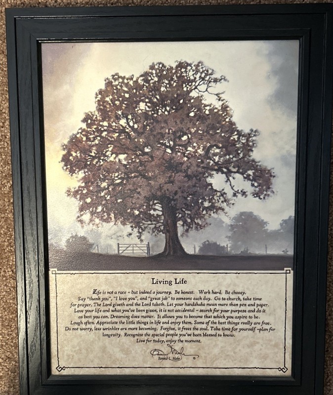 Living Life By Bonnie Mohr/21×25 Framed Print Picture Tree Inspirational Quote