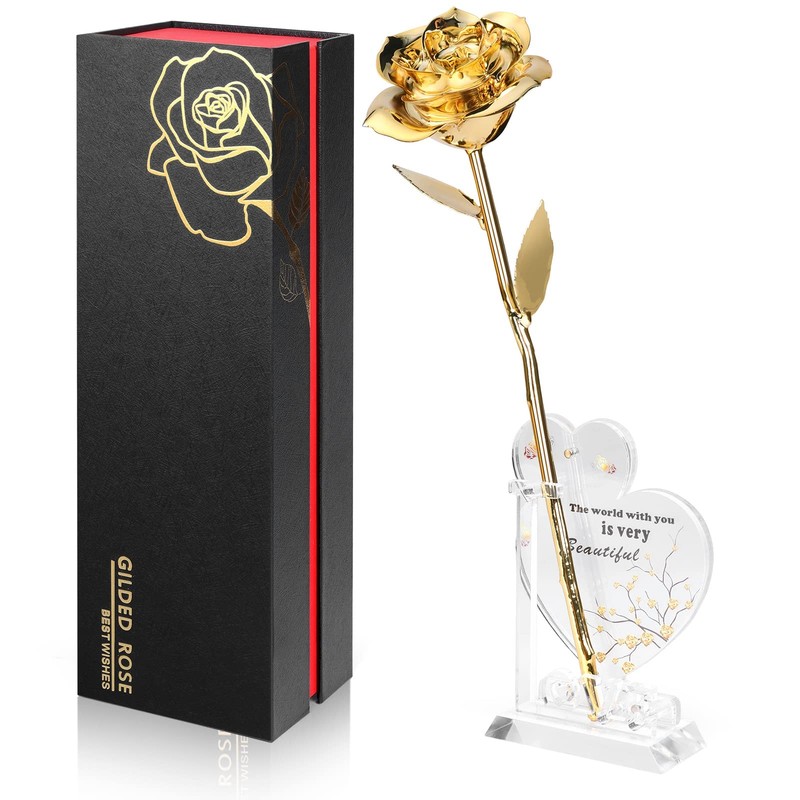 Gold Dipped Rose Real 24K Genuine One of a Kind Hand Golden Romantic Gift