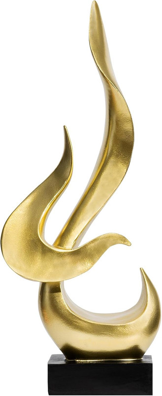 Gold Fire Flame Sculpture, Modern Abstract Resin Statue, Art Statue Home Decor f