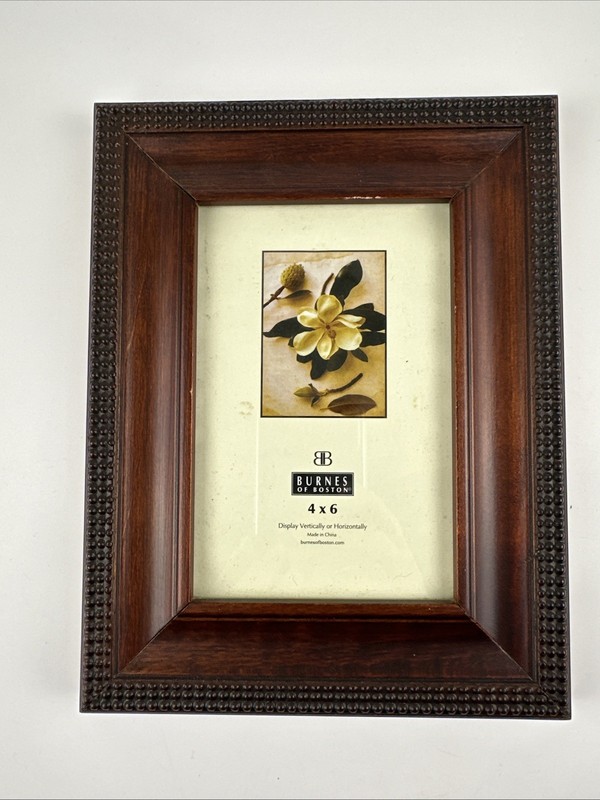 Burnes of Boston Picture Frame Brown with Detail Wooden 4×6 Inches