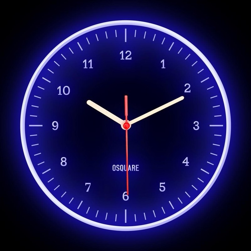 OSQUARE Minimalism North European Modern Interior Design Flexible Neon Clock 10″