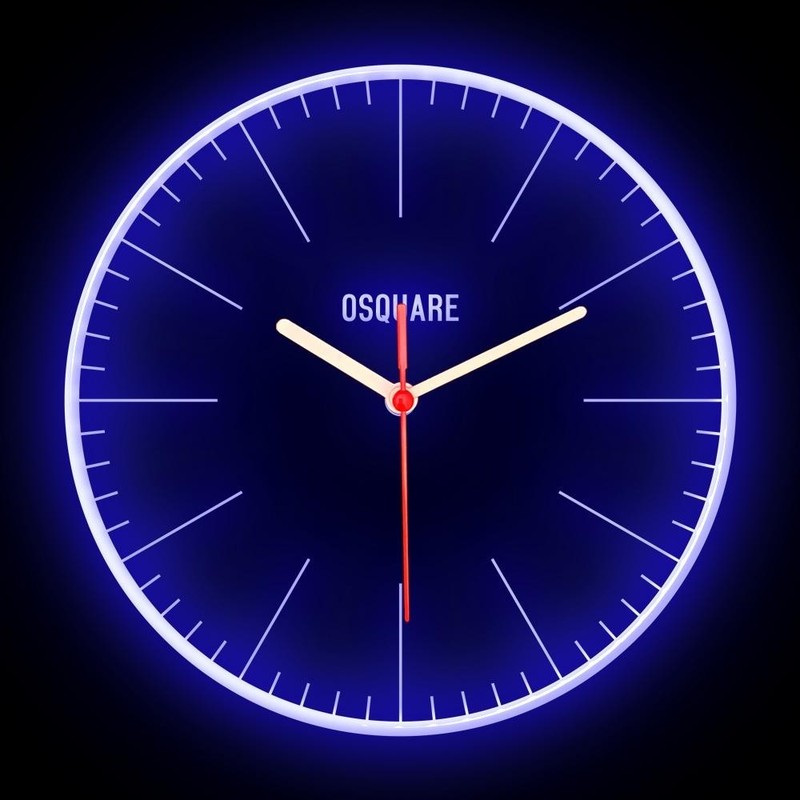 OSQUARE North European Minimalism Interior Design Home Decor Wall Neon Clock 10″