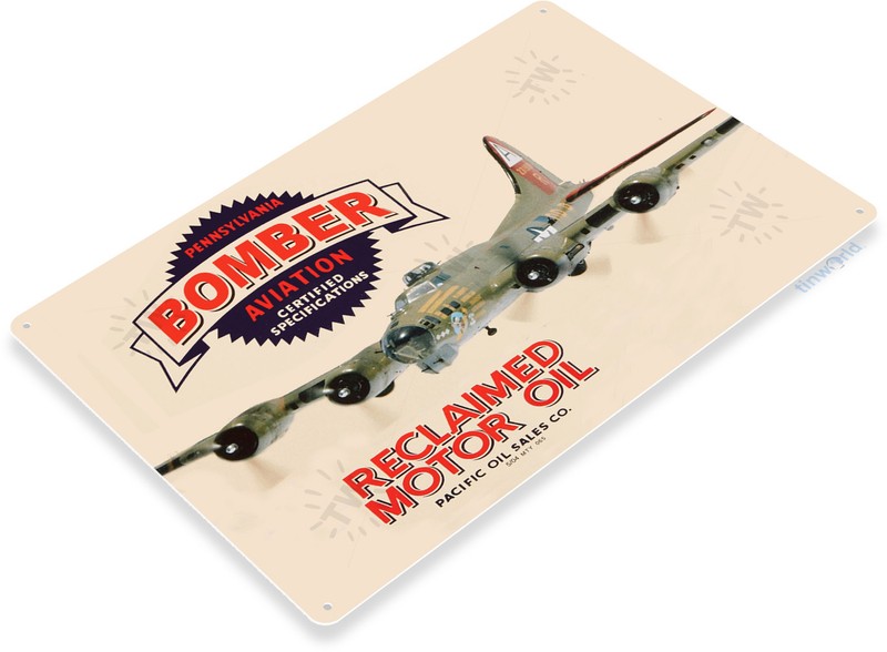 Bomber Aviation Oil Sign, Aviation Gas Oil, Hangar, FBO, Garage, Tin Sign A254 gallery
